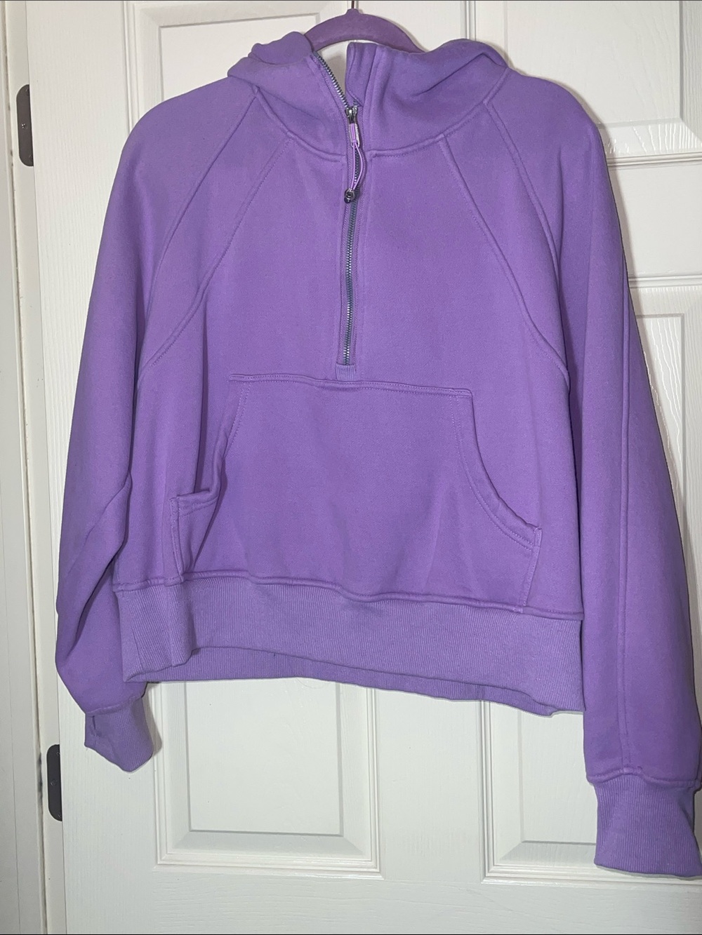Women's Purple Half-Zip Hooded Sweatshirt